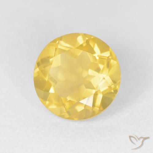Citrino Dorado medio natural de 1.88 ct, Redondo, VVS-VS