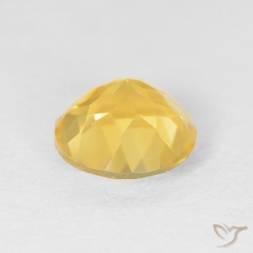 Citrino Dorado medio natural de 1.88 ct, Redondo, VVS-VS