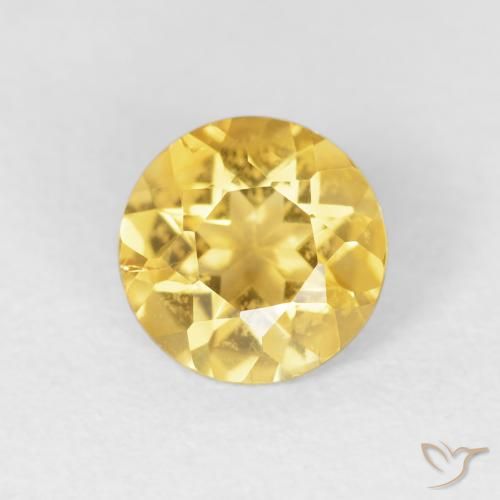 1.05ct Natural Dorado medio Citrino, Redondo, VVS-VS
