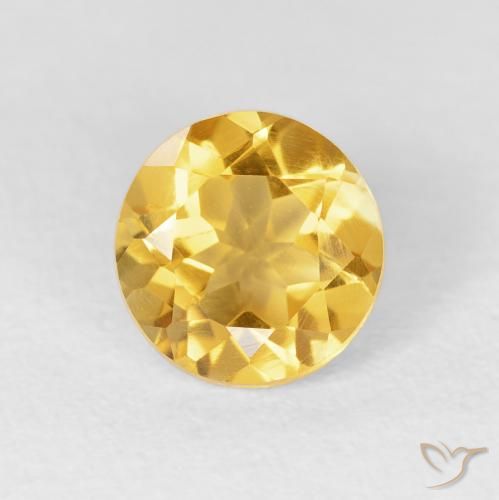 1.54ct Natural Dorado claro Citrino, Redondo, VVS-VS