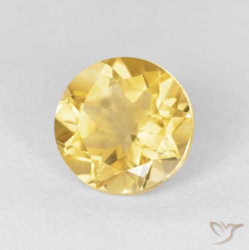Citrino Oro natural de 1.61 ct, Redondo, VVS-VS
