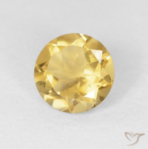 Citrino Oro natural de 1.21 ct, Redondo, VVS-VS