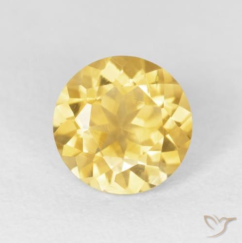 1.95ct Natural Dorado medio Citrino, Redondo, VVS-VS