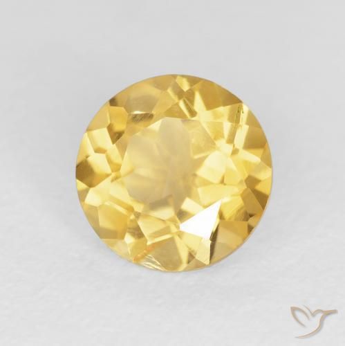 Citrino Dorado medio natural de 1.95 ct, Redondo, VVS-VS