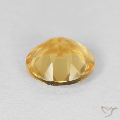 Citrino Dorado medio natural de 1.66 ct, Redondo, VVS