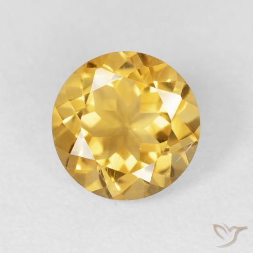 1.90ct Natural Dorado medio Citrino, Redondo, VVS