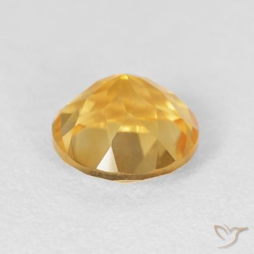 Citrino Dorado medio natural de 1.90 ct, Redondo, VVS