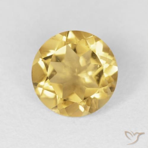 1.48ct Natural Naranja dorado Citrino, Redondo, VVS