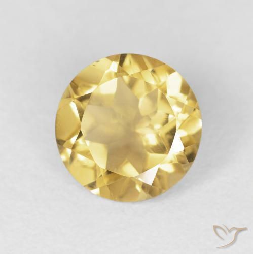 Citrino Naranja dorado natural de 1.48 ct, Redondo, VVS
