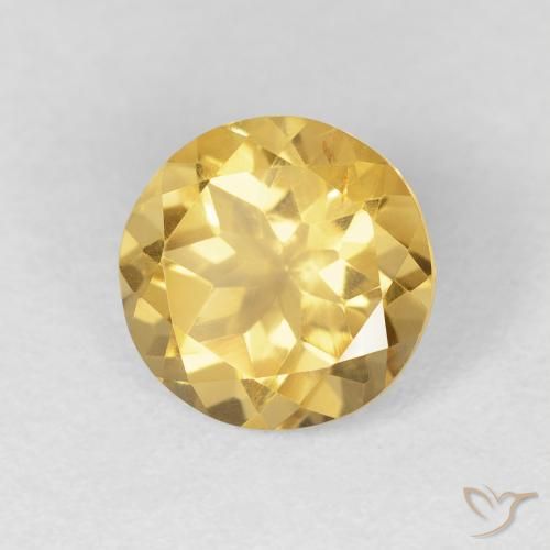 Citrino Oro natural de 1.61 ct, Redondo, VVS