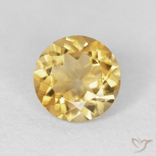 1.65ct Natural Dorado medio Citrino, Redondo, VVS