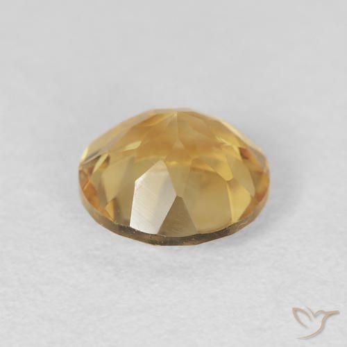 Citrino Dorado medio natural de 1.65 ct, Redondo, VVS