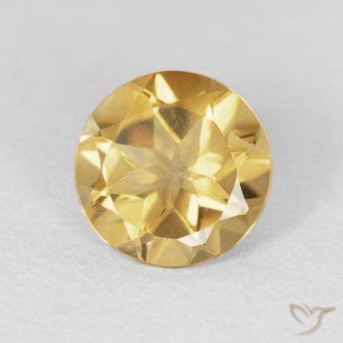 Citrino Oro natural de 1.60 ct, Redondo, VVS