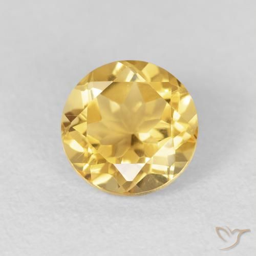 1.31ct Natural Dorado medio Citrino, Redondo, VVS-VS