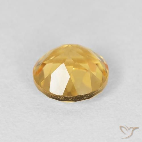 Citrino Dorado medio natural de 1.31 ct, Redondo, VVS-VS