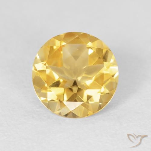 1.60ct Natural Naranja dorado Citrino, Redondo, VVS