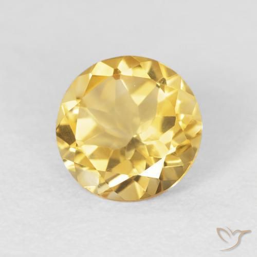Citrino Naranja dorado natural de 1.60 ct, Redondo, VVS