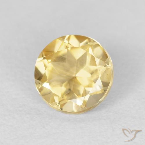 Citrino Oro natural de 0.99 ct, Redondo, VVS