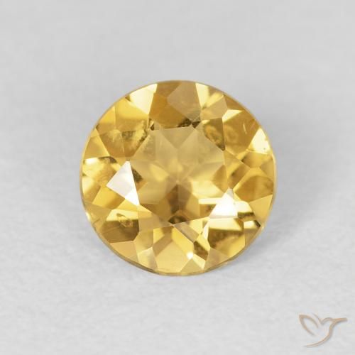 0.96ct Natural Dorado claro Citrino, Redondo, VVS