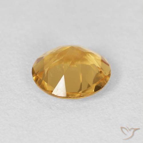 Citrino Dorado claro natural de 0.96 ct, Redondo, VVS