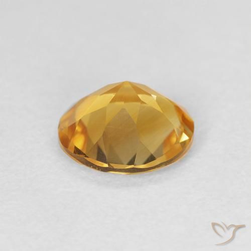 Citrino Dorado medio natural de 0.95 ct, Redondo, VVS-VS