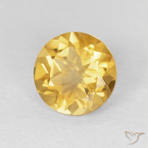 Citrino Dorado claro natural de 1.70 ct, Redondo, VVS-VS