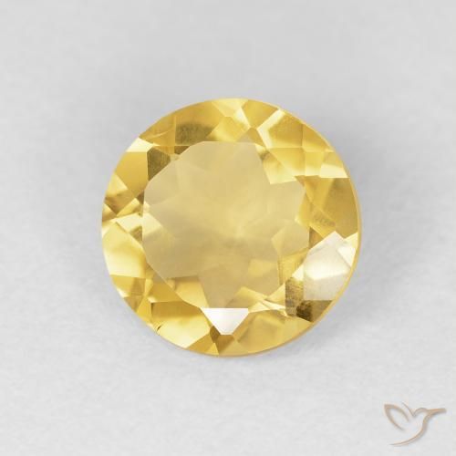 Citrino Oro natural de 1.32 ct, Redondo, VVS-VS