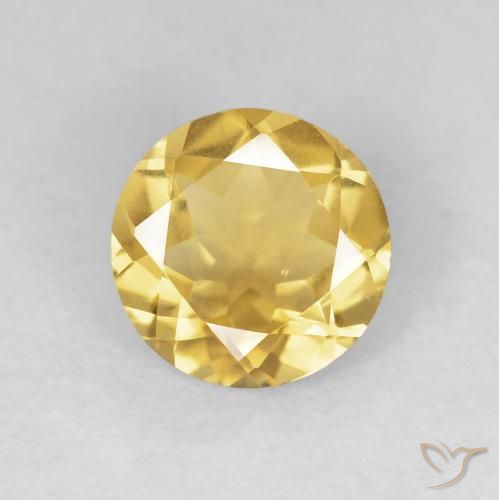 1.52ct Natural Dorado medio Citrino, Redondo, VVS-VS