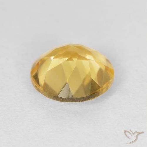 Citrino Dorado medio natural de 1.52 ct, Redondo, VVS-VS