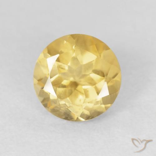 1.34ct Natural Amarillo medio Citrino, Redondo, VVS-VS