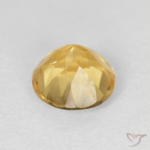 Citrino Amarillo medio natural de 1.34 ct, Redondo, VVS-VS