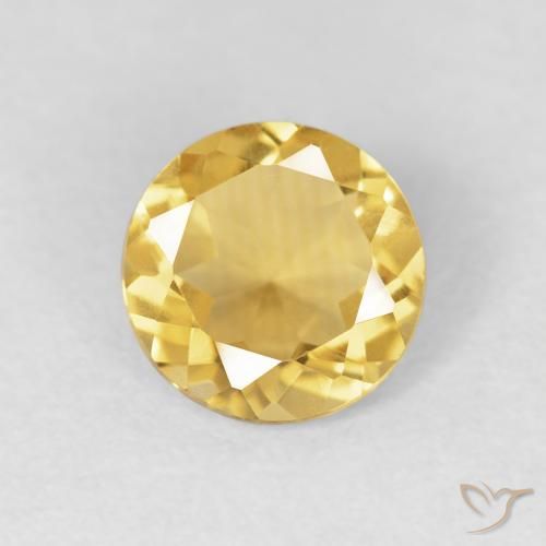 1.02ct Natural Dorado medio Citrino, Redondo, VVS-VS