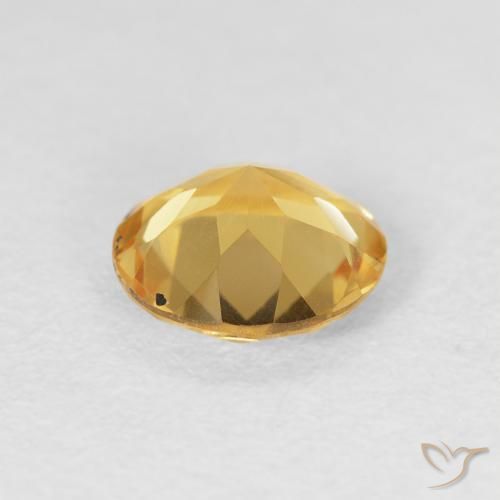 Citrino Dorado medio natural de 1.02 ct, Redondo, VVS-VS