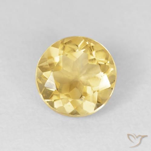 1.67ct Natural Amarillo-dorado claro Citrino, Redondo, VVS-VS