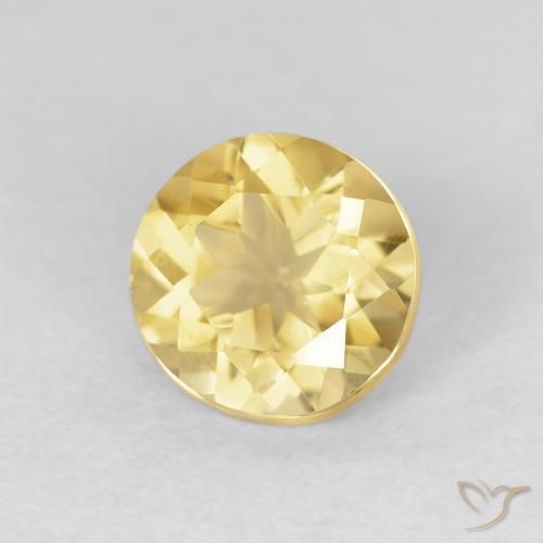 Citrino Dorado claro natural de 1.13 ct, Redondo, VVS-VS