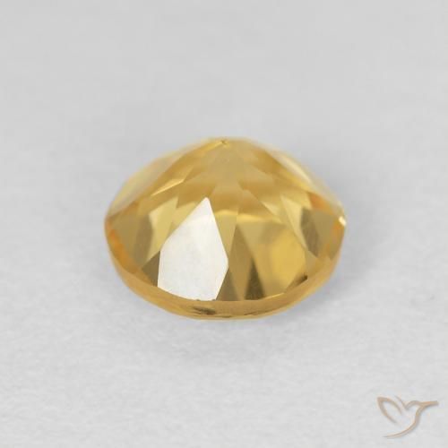 Citrino Dorado claro natural de 1.13 ct, Redondo, VVS-VS