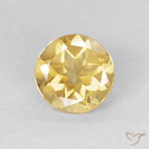 1.59ct Natural Amarillo-dorado claro Citrino, Redondo, VVS-VS