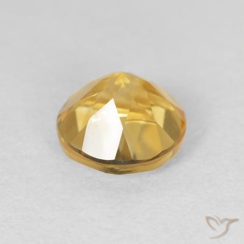 Citrino Amarillo-dorado claro natural de 1.59 ct, Redondo, VVS-VS