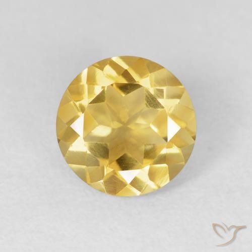 1.83ct Natural Amarillo claro Citrino, Redondo, VVS-VS