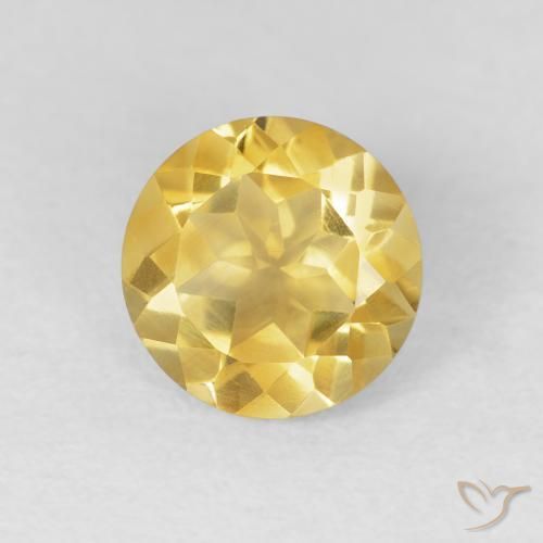 Citrino Amarillo claro natural de 1.83 ct, Redondo, VVS-VS