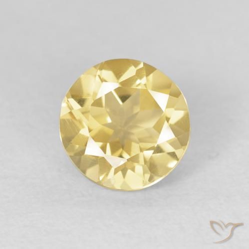 1.70ct Natural Amarillo claro Citrino, Redondo, VVS-VS