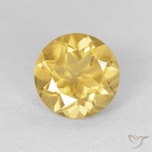 1.89ct Natural Amarillo claro Citrino, Redondo, VVS-VS