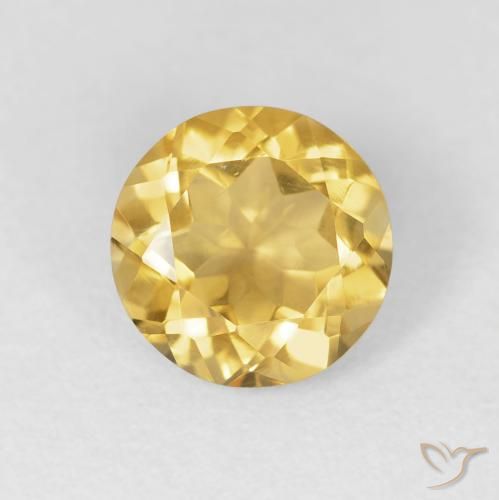 1.70ct Natural Dorado medio Citrino, Redondo, VVS