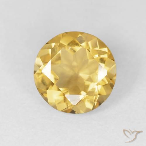 Citrino Dorado medio natural de 1.70 ct, Redondo, VVS