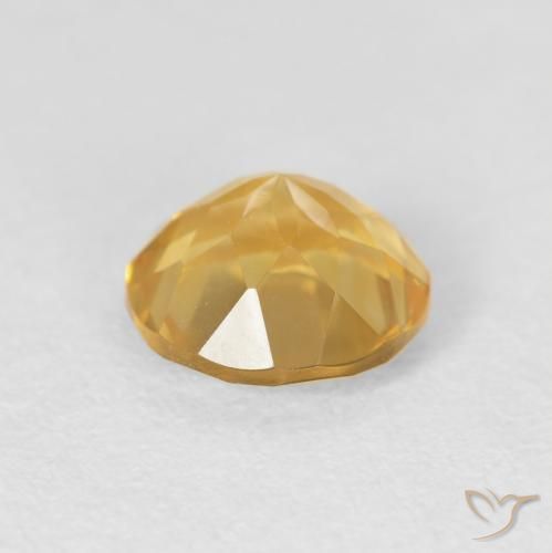 Citrino Dorado medio natural de 1.70 ct, Redondo, VVS
