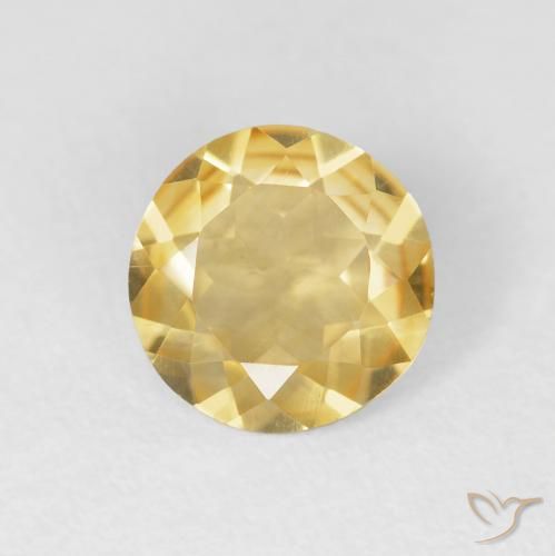 1.30ct Natural Dorado medio Citrino, Redondo, VVS