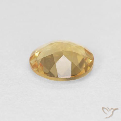 Citrino Dorado medio natural de 1.30 ct, Redondo, VVS