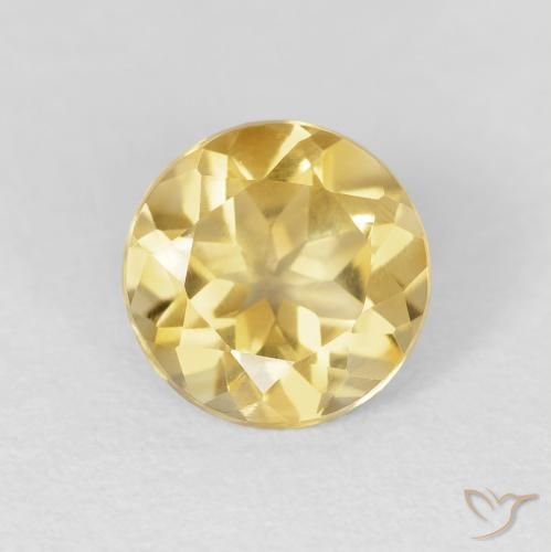 1.73ct Natural Naranja dorado Citrino, Redondo, VVS