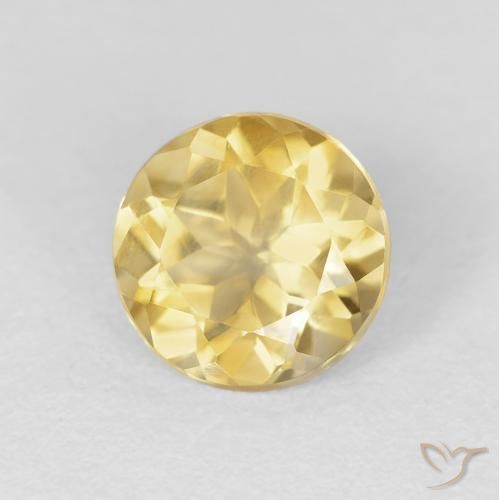 Citrino Naranja dorado natural de 1.73 ct, Redondo, VVS
