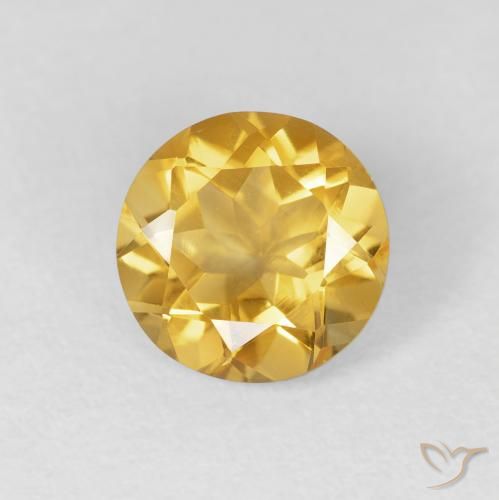 1.61ct Natural Dorado medio Citrino, Redondo, VVS